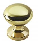 Polished Brass Large Mushroom Centre Pull Door Knob / Handle (PB1348)